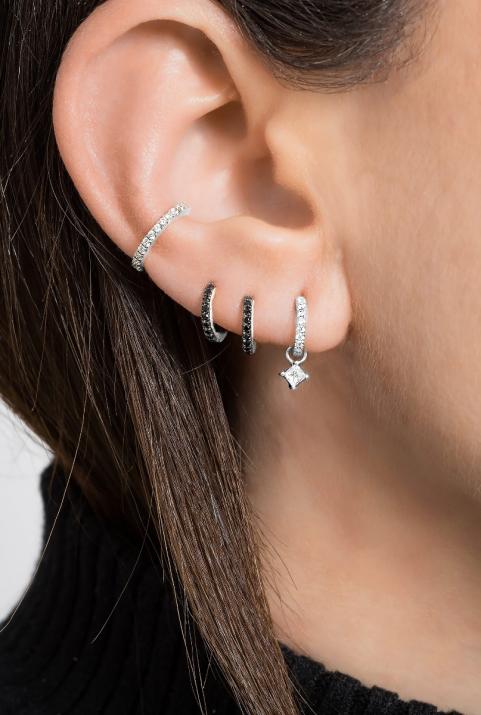 Серьги Si Joli Mini Creole Kcolor Белое Золото - Redline - 0++