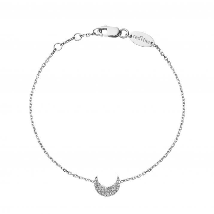 Chain Bracelet For Women with 0.09ct Round Diamond in White Gold Pavé Setting - Redline