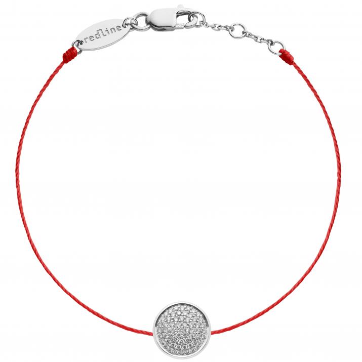 String Bracelet For Women with 0.31ct Round Diamond in White Gold Pavé Setting - Redline - 0++