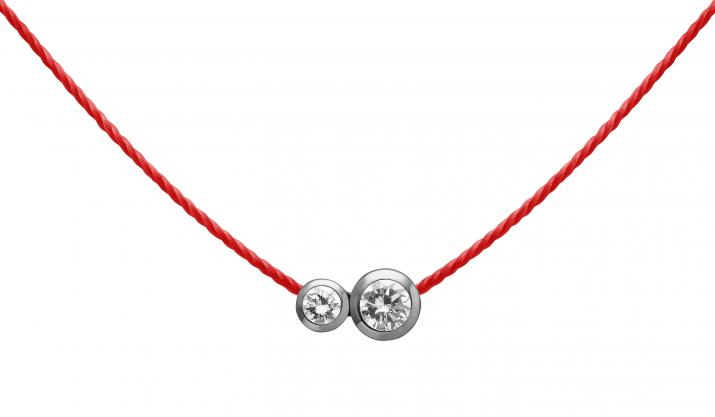 String Necklace For Women with 0.15ct Round Diamond in Black Gold Bezel Setting - Redline