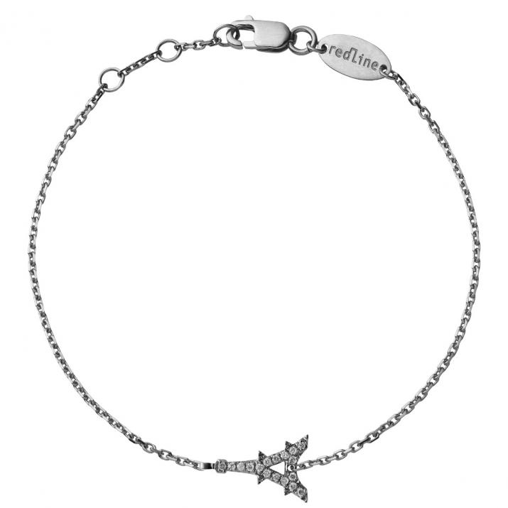 Chain Bracelet For Women with 0.05ct Round Diamond in Black Gold Pavé Setting - Redline