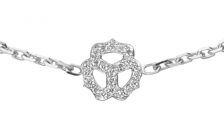 Chain Bracelet Pensée White Gold RedLine Jewelry - Redline - 0++