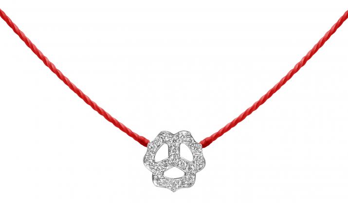 String Necklace Pensée White Gold RedLine Jewelry - Redline