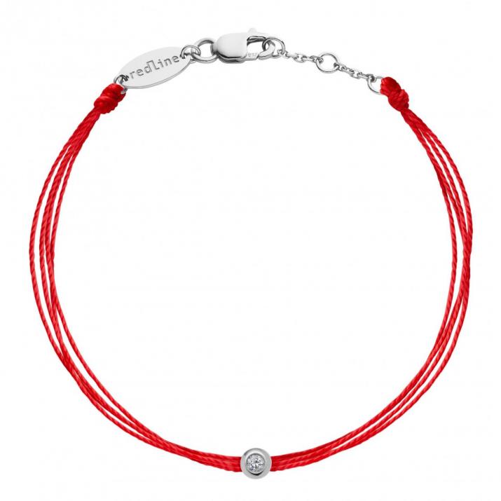 Multistring Bracelet For Women with 0.05ct Diamond in White Gold Bezel Setting - Redline
