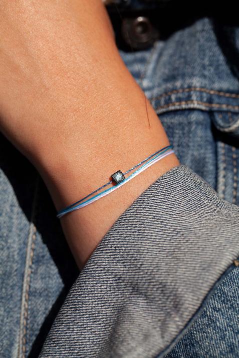 Многорядный браслет для женщин с круглым бриллиантом 0,10 кар в оправе из черного золота - Redline - 0++