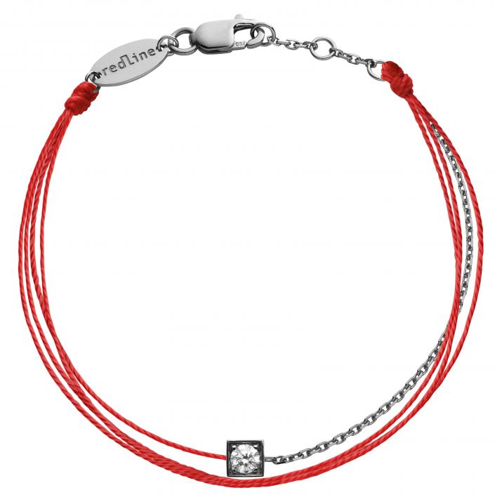 Многорядный браслет для женщин с круглым бриллиантом 0,10 кар в оправе из черного золота - Redline - 0++