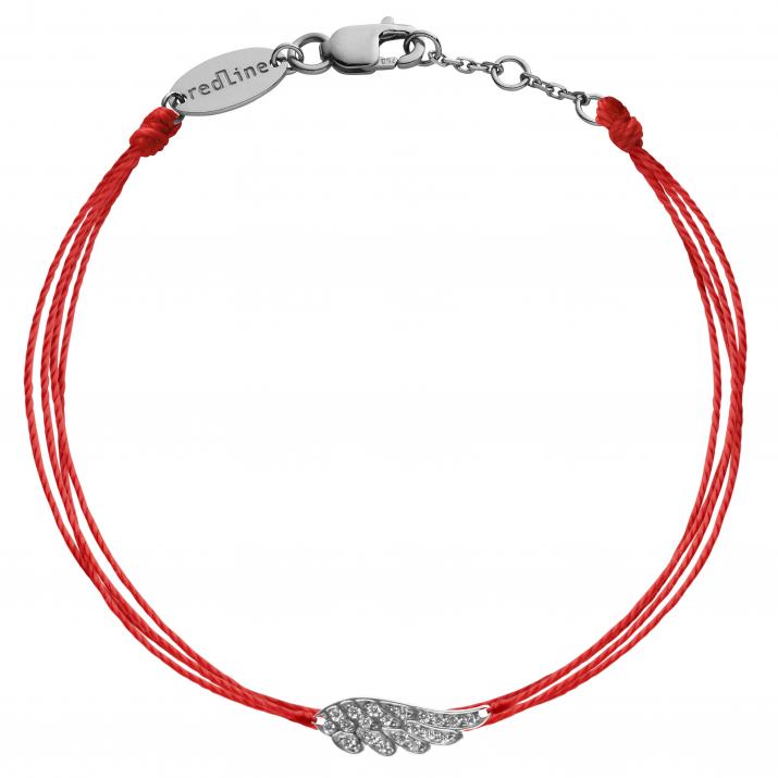 Multistring Bracelet For Women with 0.10ct Round Diamond Wing in Black Gold Pavé Setting - Redline - 0++