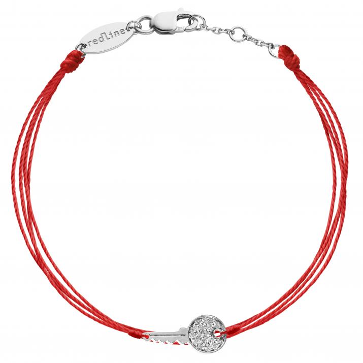 Multistring Bracelet For Women with 0.085ct Round Diamond in White Gold Pavé Setting - Redline