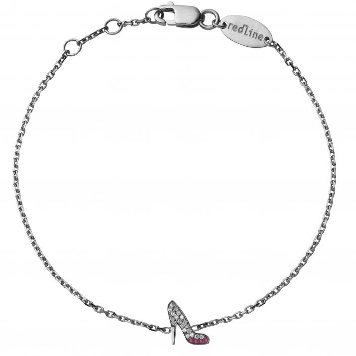Chain Bracelet Gossip Dia+Rubis Black Gold RedLine Jewelry - Redline - 0++
