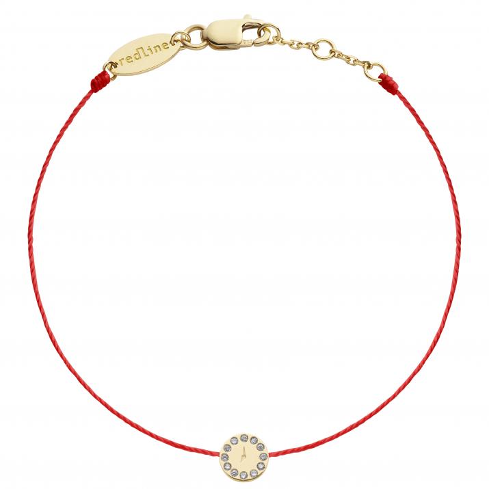 String Bracelet For Women with 0.06ct Round Diamond in Yellow Gold Pavé Setting - Redline - 0++