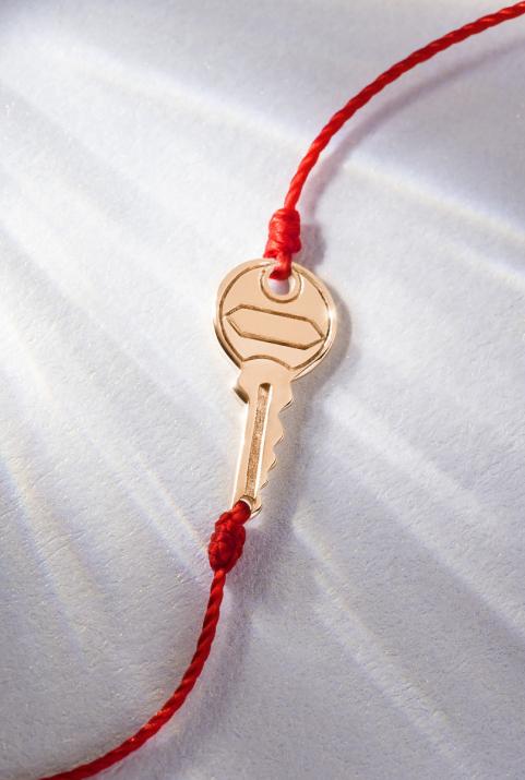 String Bracelet For Women with 0.085ct Round Diamond in Rose Gold Pavé Setting - Redline - 0++