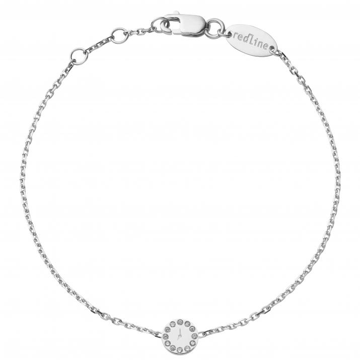 Chain Bracelet For Women with 0.06ct Round Diamond in White Gold Pavé Setting - Redline
