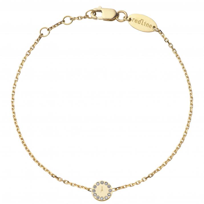 Chain Bracelet For Women with 0.06ct Round Diamond in Yellow Gold Pavé Setting - Redline