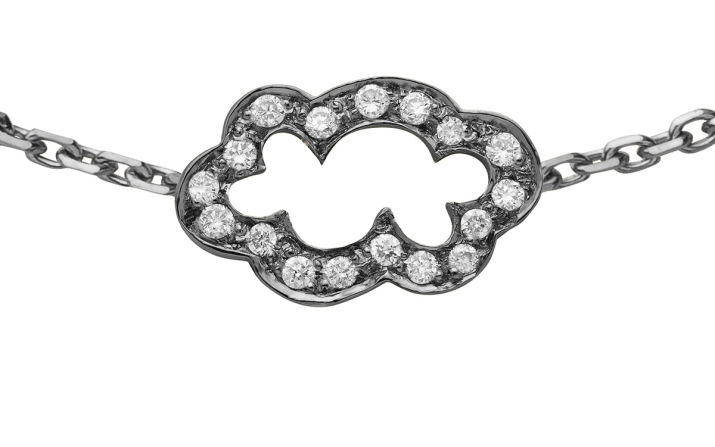 Chain Bracelet For Women with 0.09ct Round Diamond in Black Gold Pavé Setting - Redline - 0++