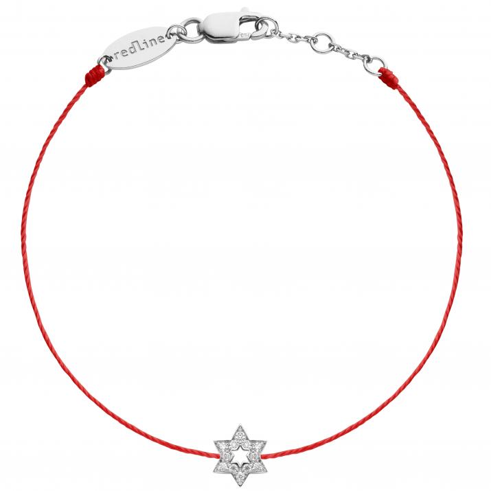 String Bracelet For Women with 0.06ct Round Diamond in White Gold Pavé Setting - Redline