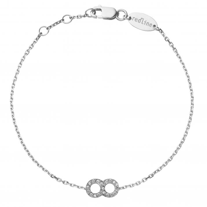 Chain Bracelet For Women with 0.10ct Round Diamond in White Gold Pavé Setting - Redline
