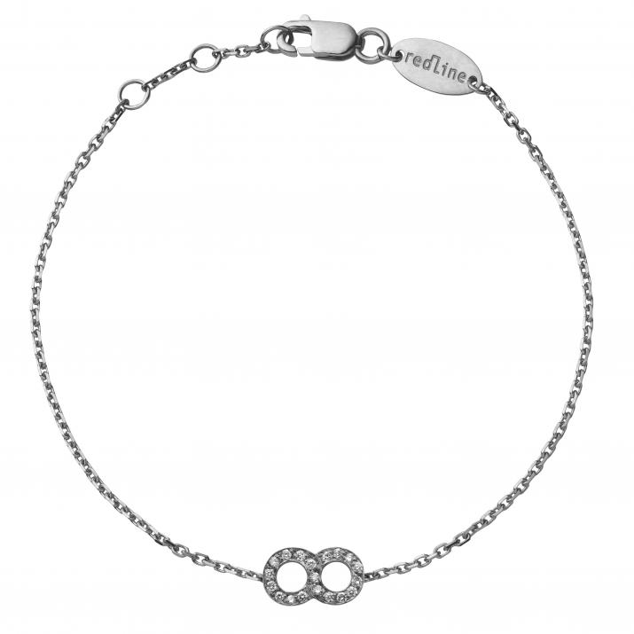 Chain Bracelet For Women with 0.10ct Round Diamond in Black Gold Pavé Setting - Redline