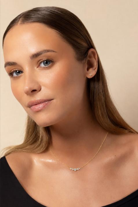 Chain Necklace For Women with 0.50ct Round Diamond in Yellow Gold Bezel Setting - Redline - 0++