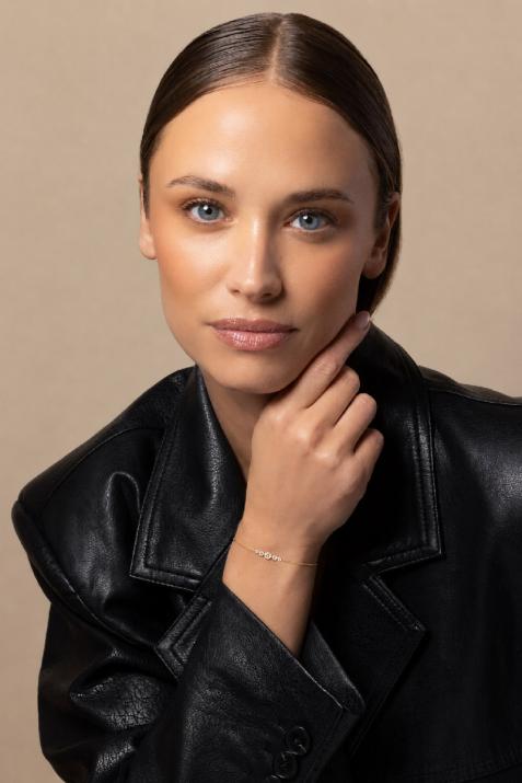 Chain Bracelet For Women with 0.50ct Round Diamond in Yellow Gold Bezel Setting - Redline - 0++