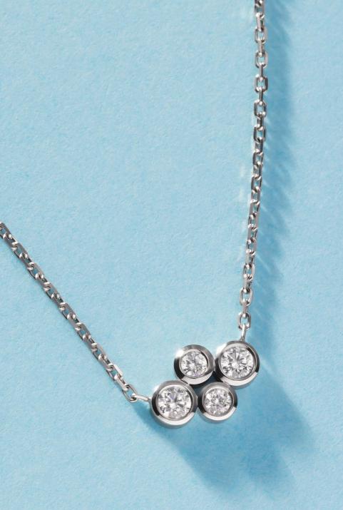 Chain Necklace For Women with 0.30ct Round Diamond in Black Gold Bezel Setting - Redline - 0++