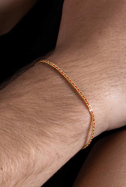 String Bracelet For Men in Yellow Gold - Redline - 0++