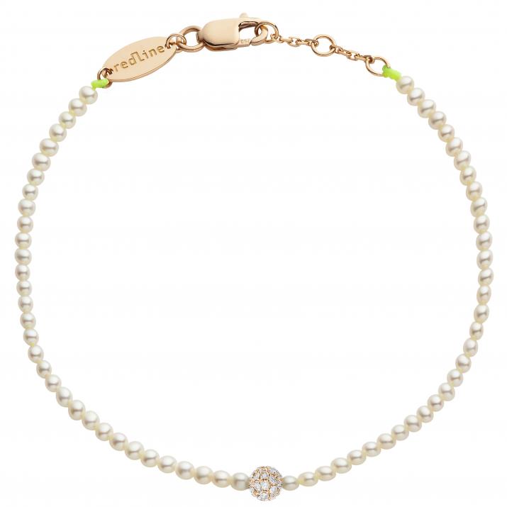 String Bracelet For Women with 0.19ct Round Diamond in Rose Gold Prong Setting - Redline - 0++