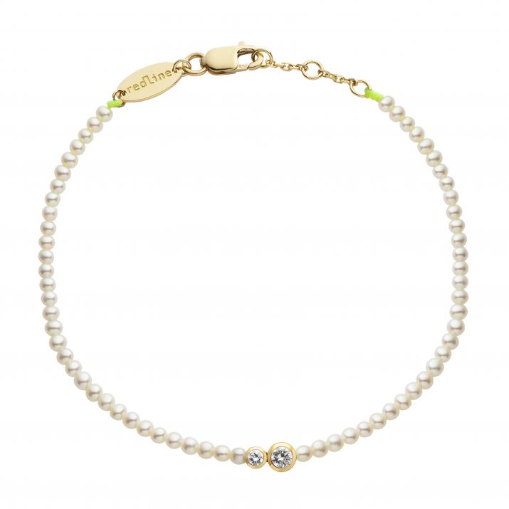 String Bracelet For Women with 0.15ct Round Diamond in Yellow Gold Bezel Setting - Redline