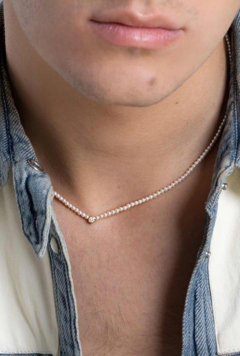 Женское ожерелье Diamond & Pearl Pure (S) Розовое золото - Redline - 0++