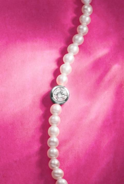 String Bracelet For Women with 0.10ct Round Diamond in Black Gold Bezel Setting - Redline - 0++