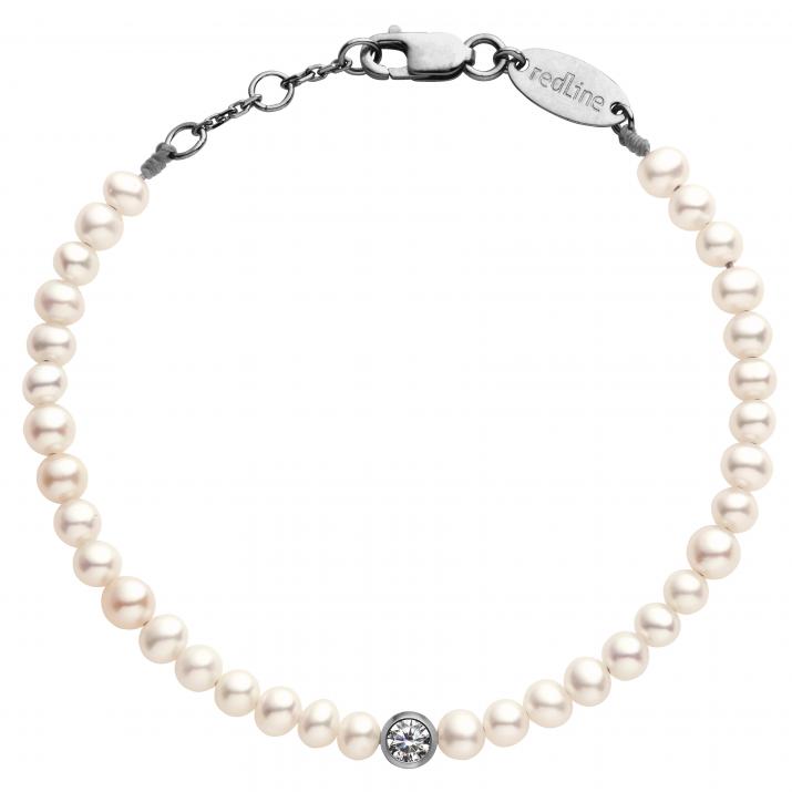 String Bracelet For Women with 0.10ct Round Diamond in Black Gold Bezel Setting - Redline - 0++