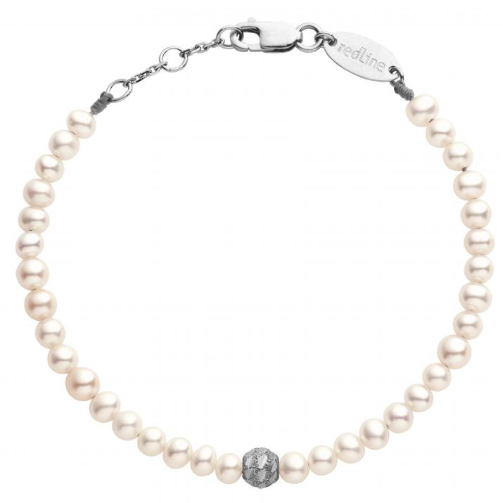 Pearl String Bracelet Diamond & Pearl Sweety (L) White Gold RedLine Jewelry - Redline - 0++