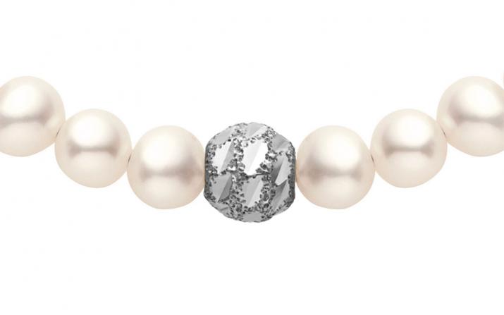 Pearl String Bracelet Diamond & Pearl Sweety (L) White Gold RedLine Jewelry - Redline - 0++