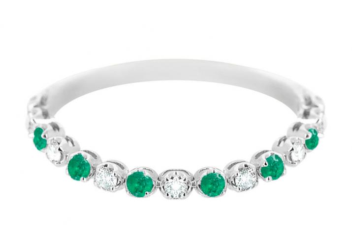 Кольцо Мэрилин изумрурное белое золото - Redline - 0++