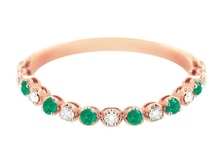 Кольцо Мэрилин изумрурное розовое золото - Redline - 0++