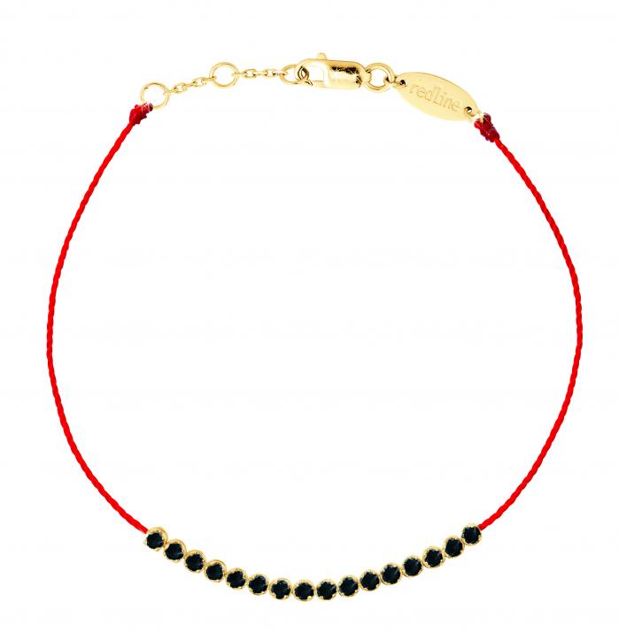 String Bracelet For Women with 0.30ct Round Diamond in Yellow Gold Prong Setting - Redline