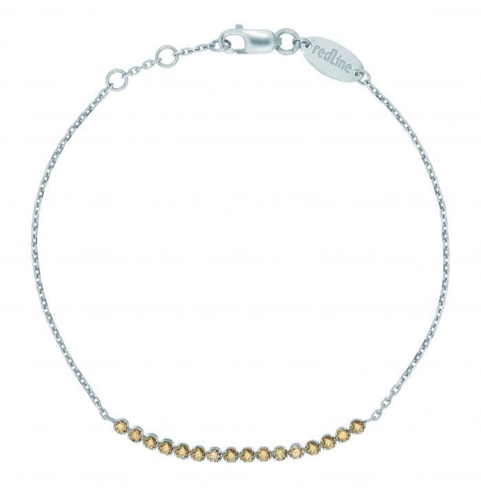 Chain Bracelet Marilyn Diamants Champagnes White Gold RedLine Jewelry - Redline - 0++