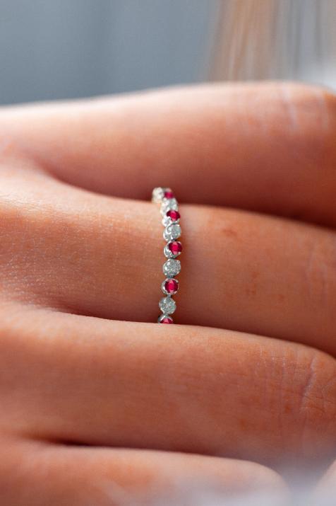 Кольцо Мэрилин Руби белое золото - Redline - 0++