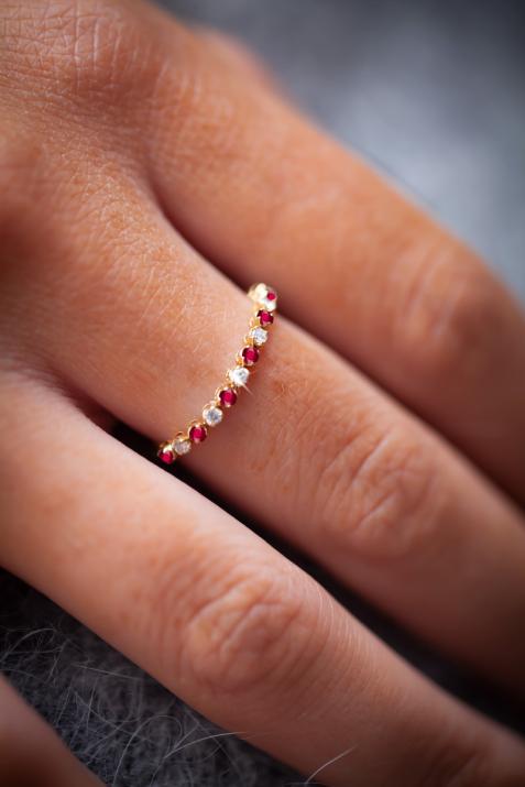 Кольцо Мэрилин Руби Желтое золото - Redline - 0++