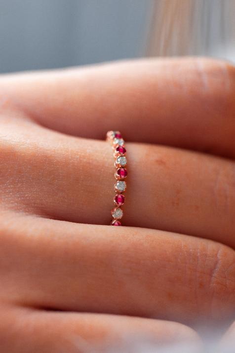 Кольцо Мэрилин Рубин Розовое золото - Redline - 0++