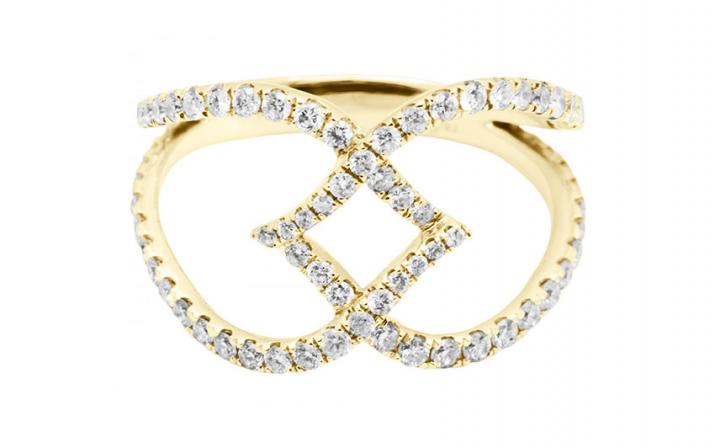Ring with 0.69ct Round Diamond in Yellow Gold Bezel Setting - Redline - 0++