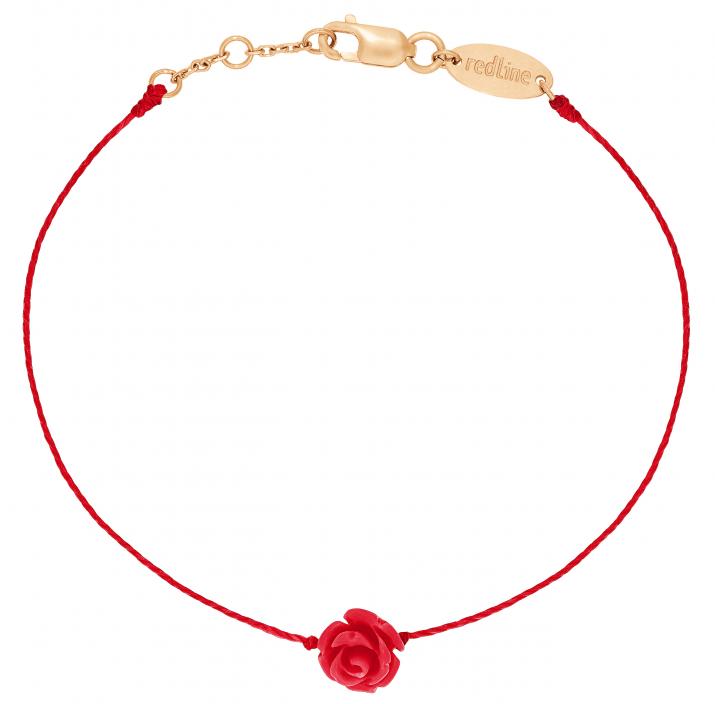 String Bracelet For Women with Rose in Rose Gold - Redline