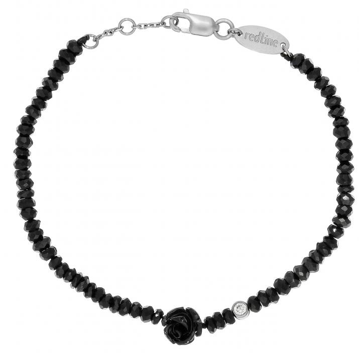 Chain Bracelet For Women with 0.05ct Round Diamond in White Gold Bezel Setting - Redline - 0++