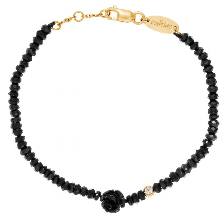 Chain Bracelet For Women with 0.05ct Round Diamond in Yellow Gold Bezel Setting - Redline - 0++
