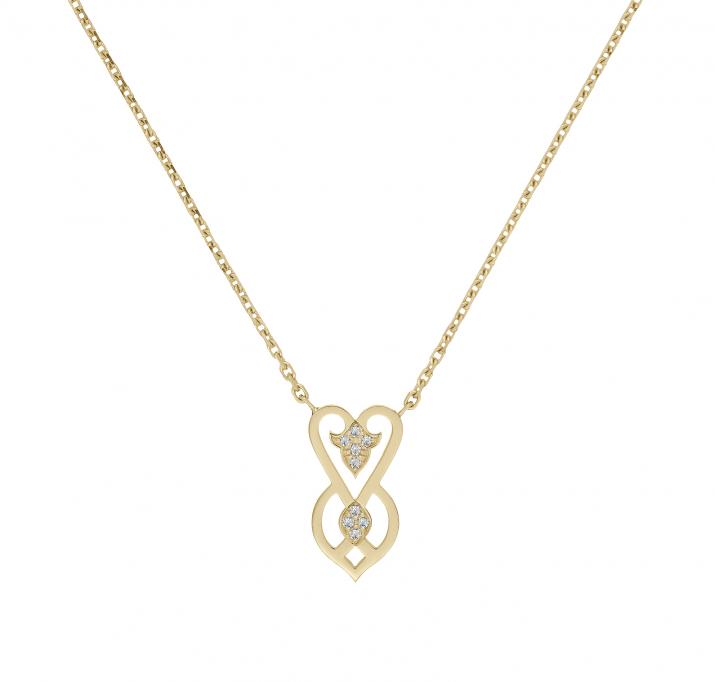 Chain Necklace Lady Heart Yellow Gold RedLine Jewelry - Redline