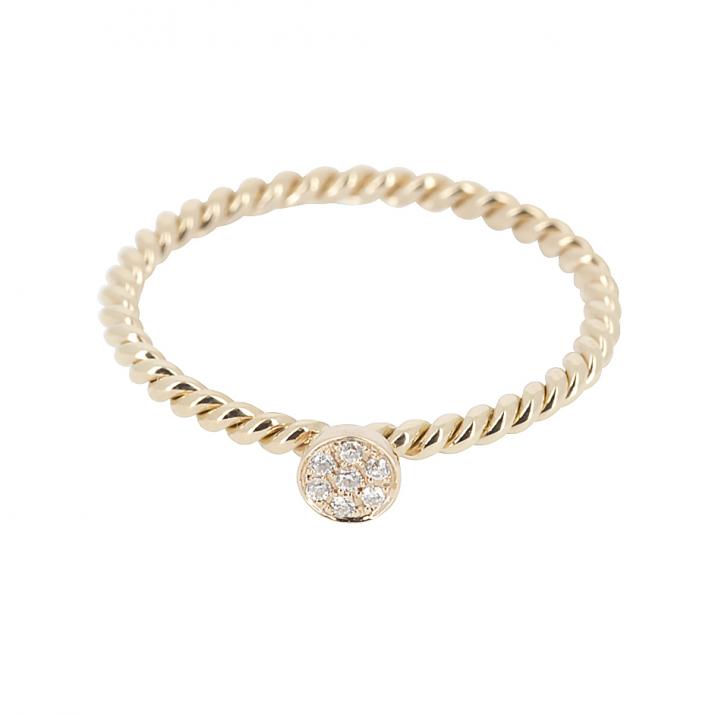 Ring with 0.03ct Round Diamond in Yellow Gold Bezel Setting - Redline - 0++