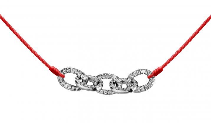 String Necklace Sacré Pavé 5 Black Gold RedLine Jewelry - Redline