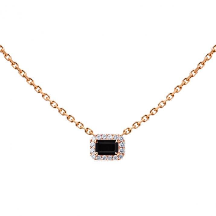 Chain Necklace For Women with 0.05ct Princess Diamond in Rose Gold Prong Setting - Redline
