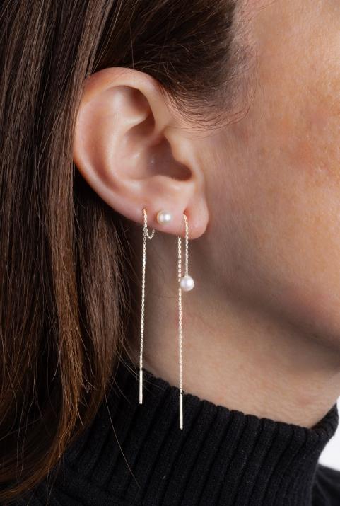 Earrings with Pearl in White Gold - Redline - 0++