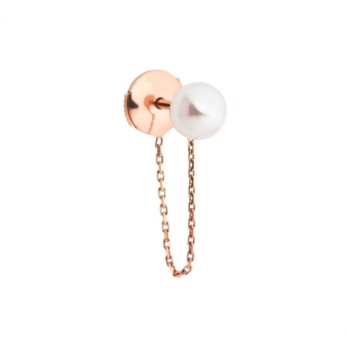 Earrings with Round Pearl in Rose Gold - Redline
