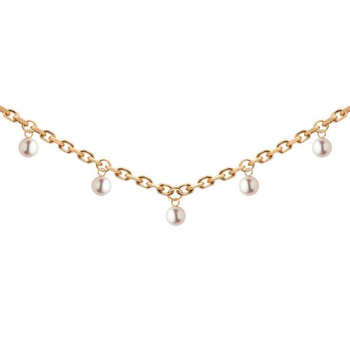 Цепочка Милалин 5 жемчужин Redline в желтом золоте - Redline - 0++